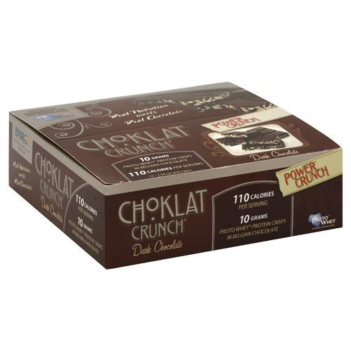 BNRG Choklat Crunch Protein Crisps - Dark Chocolate - 12 Bars - 644225222306