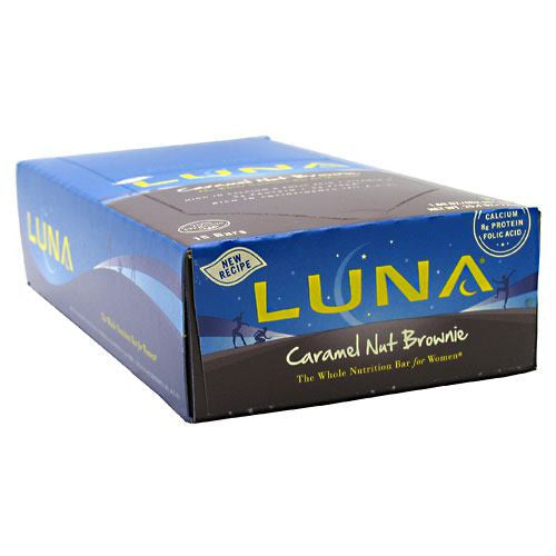 Clif Luna The Whole Nutrition Bar for Women - Caramel Nut Brownie - 15 Bars - 722252200648