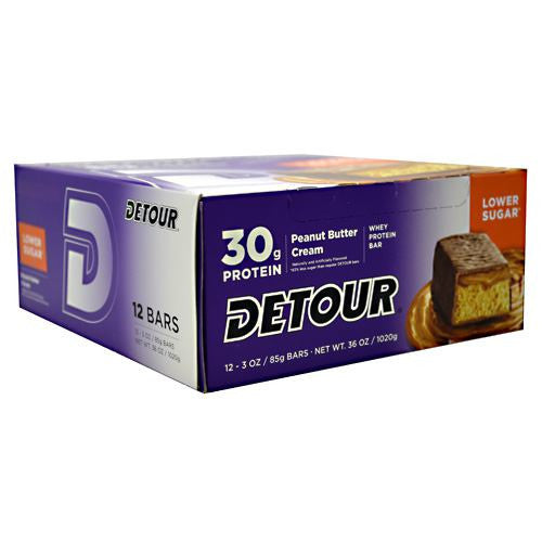 Forward Foods Detour Low Sugar Whey Protein Bar - Peanut Butter Cream - 12 Bars - 733913009272