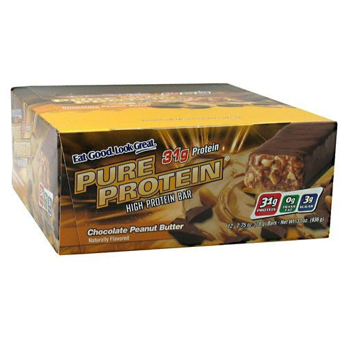 Worldwide Sport Nutritional Supplements Pure Protein High Protein Bar - Chocolate Peanut Butter - 12 Bars - 749826125527