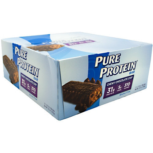 Worldwide Sport Nutritional Supplements Pure Protein High Protein Bar - Chewy Chocolate Chip - 12 Bars - 749826126067