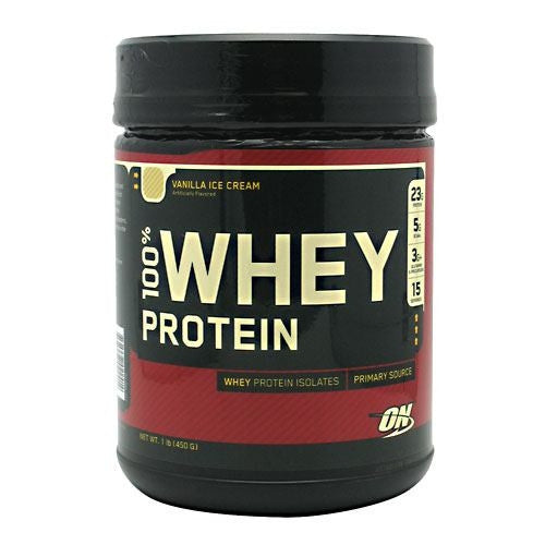 Optimum Nutrition 100% Whey Protein - Vanilla Ice Cream - 1 lb - 748927022414