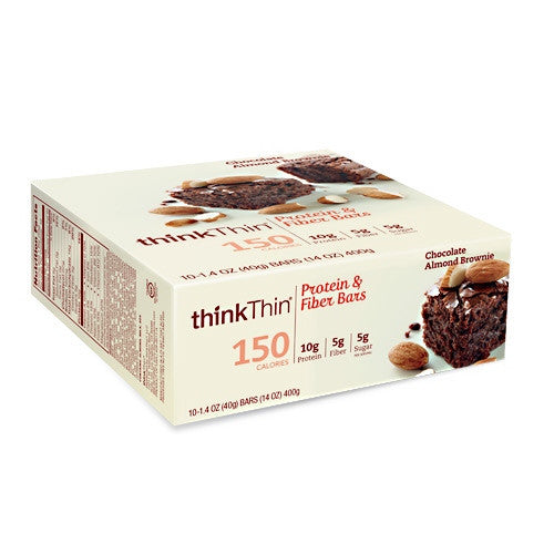 Think Products Think Thin Lean - Chocolate Almond Brownie - 10 Bars - 753656710945
