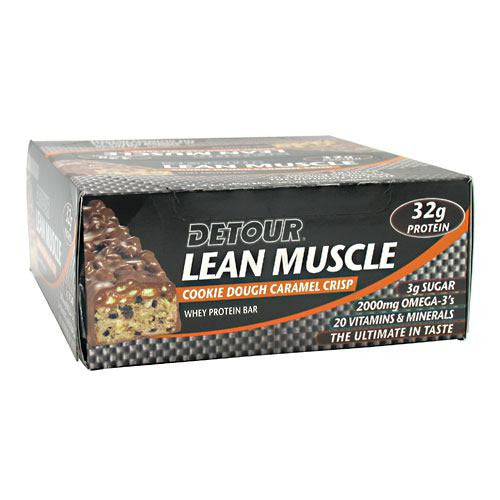 Forward Foods Detour Lean Muscle Whey Protein Bar - Cookie Dough Caramel Crisp - 12 Bars - 733913008756
