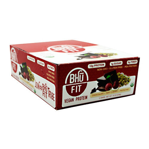 BHU Foods BHU FIT BHU Fit Vegan Protein - Chocolate Tart Cherry Pistachio - 12 Bars - 868163000103