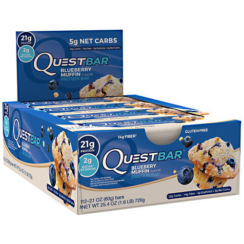 Quest Nutrition Quest Protein Bar - Blueberry Muffin - 12 Bars - 888849004638